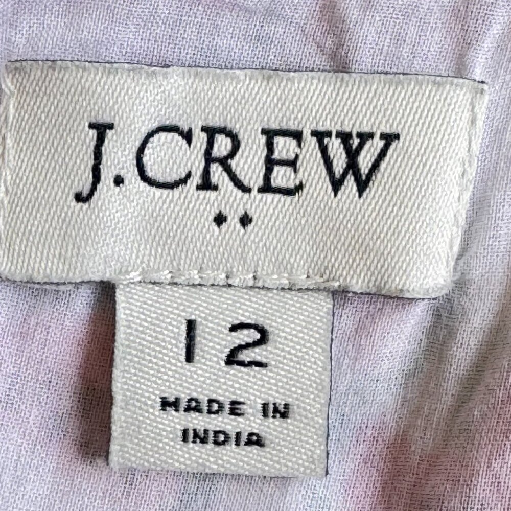 J. Crew Re-Imagined Tiered Dress Watermelon Print Side Pockets White Pink 12 - Picture 6 of 10